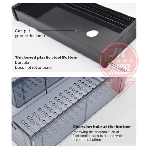 Sobo F- Bộ Lọc Dàn Mưa 2 Tầng 4 Khay Lọc Bằng Mica Cho Hồ Cá 115-130cm