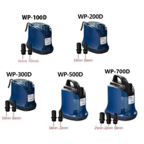 Máy bơm chìm 7W hút đáy dùng nguồn 220V, bơm hút đáy 360 độ SOBO WP-100D