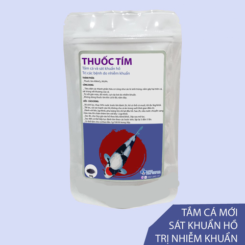 Thuốc Tím Tắm cá, sát khuẩn hồ cá koi, sát trùng vết thương, tiêu diệt nấm, kí sinh gây hại cho cá ko
