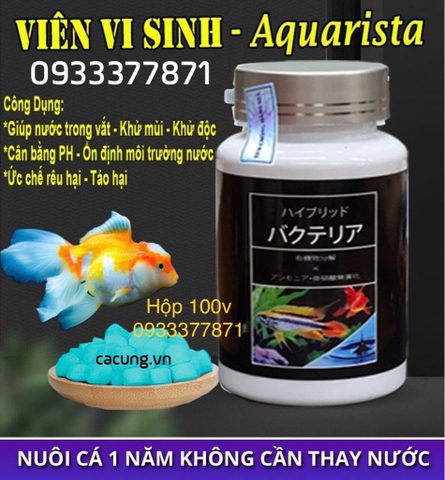 Vi sinh viên nén Aquarista Nhật Bản (Hộp 100 viên)