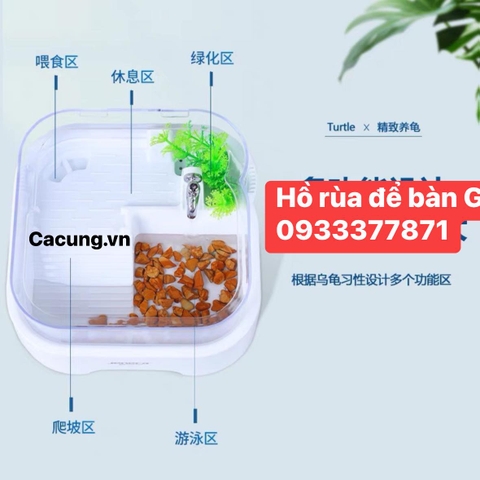 Hồ nuôi rùa chuyên dụng mini để bàn GH 05 size 28x28x17 (Hàng Nhập Khẩu)