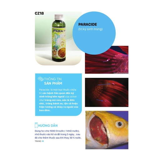 Thuốc PARACIDE CZ18 - Trị Ký Sinh Trùng Cho Cá