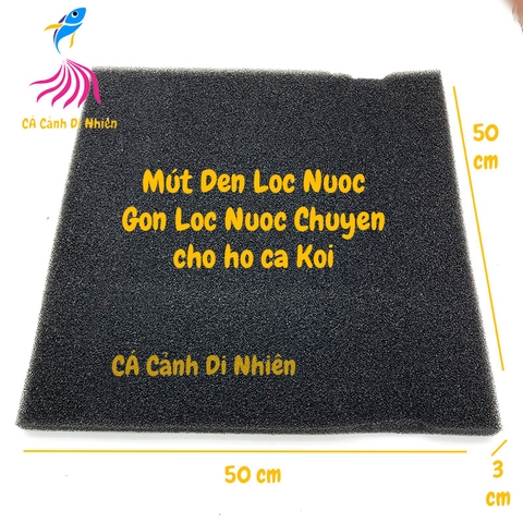 Mút đen lọc nước - Bông gòn đen lọc hồ cá Koi vuông 50 cm
