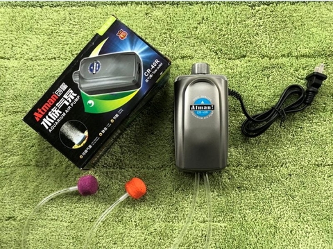 Máy sủi khí bể cá Atman CR-40 (2 vòi) (chạy rất êm)