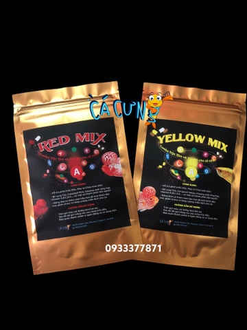 Combo Trộn Tôm - Tim Bò - Thức ăn cho cá cảnh - RED MIX và YELLOW MIX