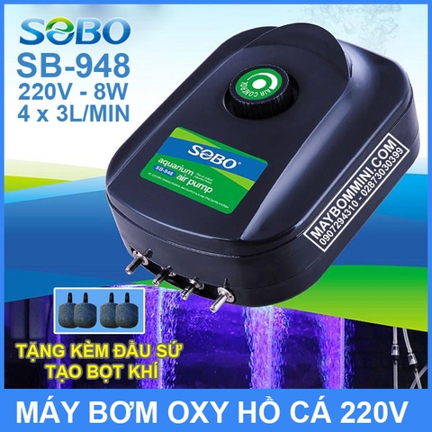 Máy bơm oxy hồ cá 220V 8W 12L SOBO SB-948