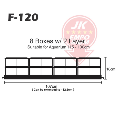 Sobo F- Bộ Lọc Dàn Mưa 2 Tầng 4 Khay Lọc Bằng Mica Cho Hồ Cá 115-130cm