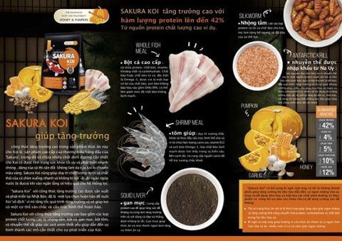 Thức ăn siêu tăng trưởng cho Cá Koi Sakura High Growth 1,25kg (Gói Cam Đen)