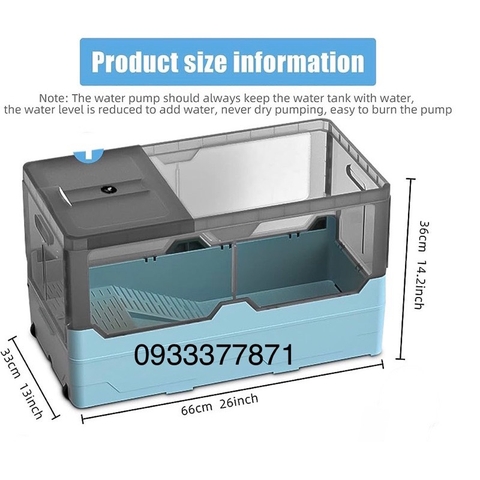 Hồ nuôi rùa đẹp Jeneca GH-11 chất lượng cao cỡ lớn kích cỡ 66x33x36cm (Hàng Công Ty)