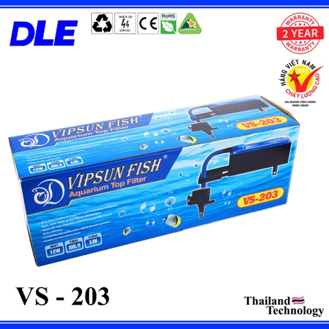 Máy Bơm Lọc Máng Hồ Cá Vipsun VS-203 - Có Bông Lọc