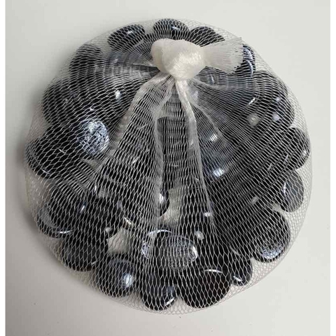Sỏi Đen Bóng Trang Trí Bể Cá túi 320g (~70 viên)- Sỏi thuỷ tinh màu đen trang trí hồ cá (HÀNG CTY)