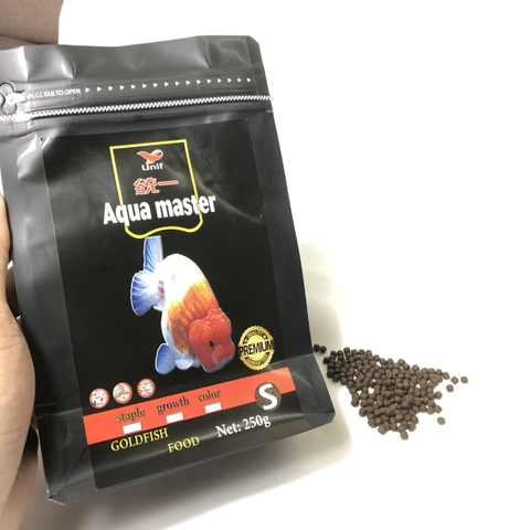Cám cá vàng - Thức ăn cho cá vàng ba đuôi ranchu AQUAMASTER Goldfish gói 250g