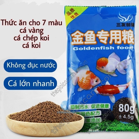 THỨC ĂN CHO CÁ CẢNH, CÁ VÀNG, CÁ CHÉP (Gói xanh biển)