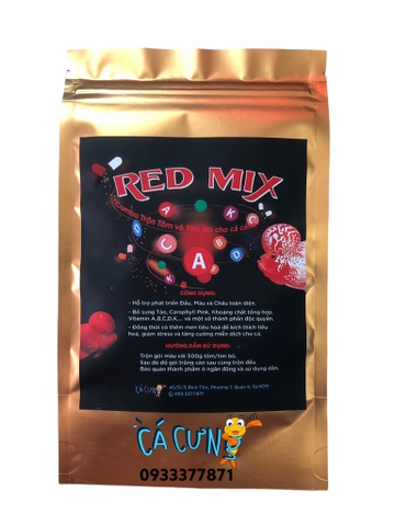 Combo Trộn Tôm - Tim Bò - Thức ăn cho cá cảnh - RED MIX và YELLOW MIX