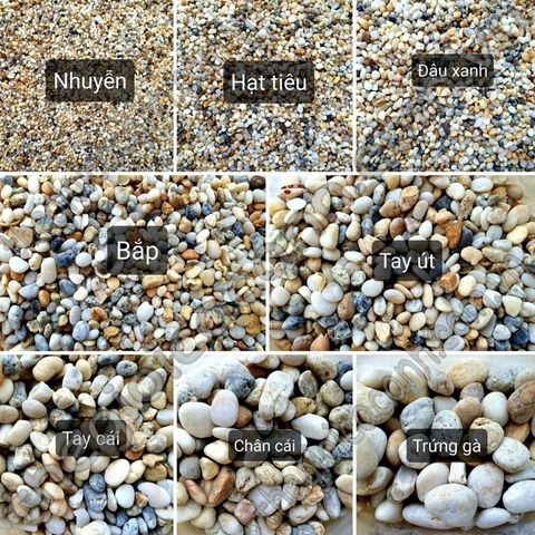 Sỏi suối 3 màu trang trí hồ cá, chậu cây cảnh – 1kg