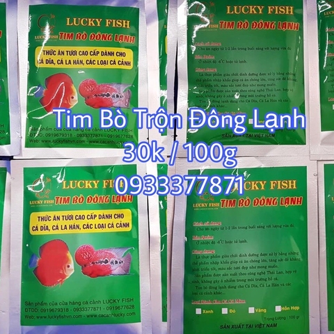 Thức ăn TIM BÒ cho cá cảnh lên màu đẹp (100g)