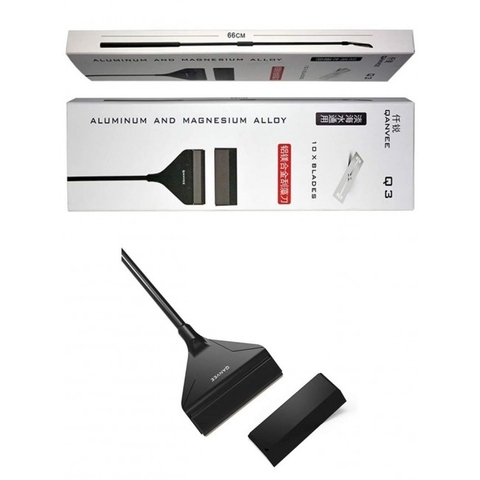 Cây Cạo Rêu Inox QANVEE Q3 - Kèm 10 Lưỡi Cạo Chuyên Dụng (Max 66cm) chuyên cho hồ cá cảnh