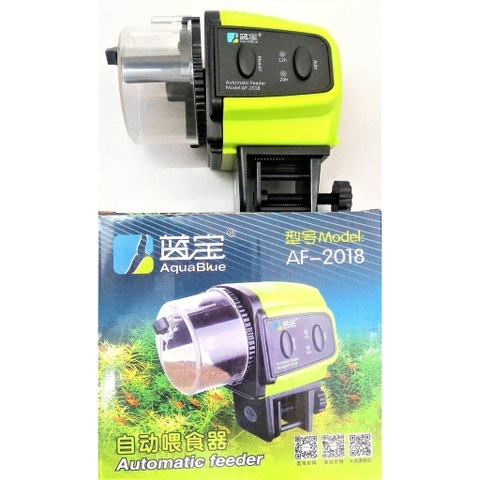 Máy cho cá ăn tự động dùng pin Hiệu AquaBlue Model AF-2018 - Hàng Công Ty