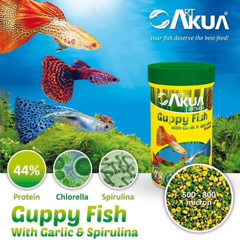 A20- ARTAKUA GUPPY FISH WITH SPIRULIN-Thức ăn hoàn chỉnh dạng hạt siêu nhỏ nuôi cá có miệng nhỏ và các loại cá Biển