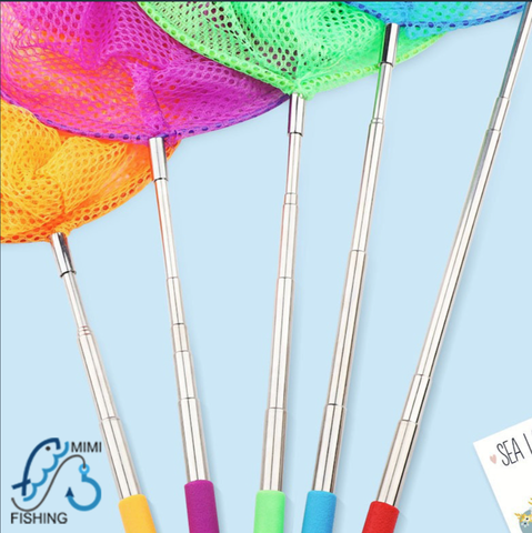 Vợt Cá Tròn Cán Rút Đủ Màu 20cm | Vợt Cá Mini Rút Gọn - Cán dễ dàng tăng chỉnh độ dài (Hàng Công Ty)