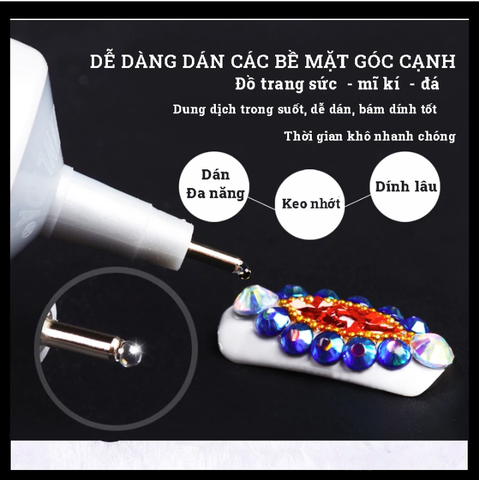 Keo Dán B7000 15ml - Keo Đa Năng Dán Nhựa, Kim Loại, Da, Đá, Giấy, Gỗ, Charm Trang Trí (Hàng CTY)