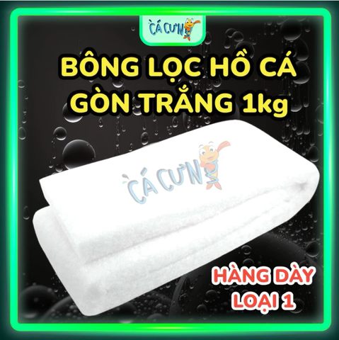 Bông lọc trắng 1kg, bông gòn lọc nước bông lọc kí tiết kiệm cho hồ cá koi cá cảnh chuyên dụng