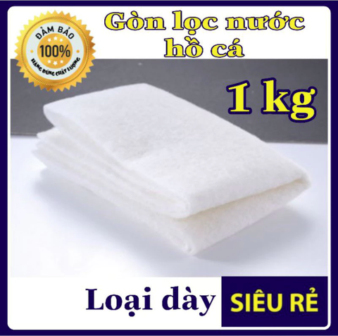 Bông lọc trắng 1kg, bông gòn lọc nước bông lọc kí tiết kiệm cho hồ cá koi cá cảnh chuyên dụng