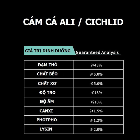 Cám cá Ali Porpoise | Thức ăn cá Cichlid cao cấp, giúp cá tăng trọng và lên màu đẹp (Hàng Công Ty)