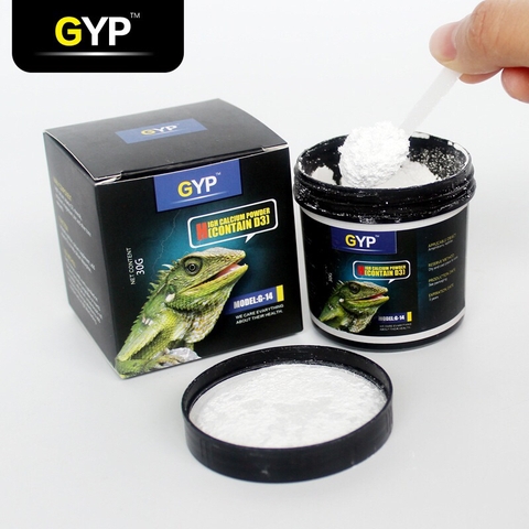 Bột GYP G-14 bổ sung Canxi & D3 cho Bò sát, Lưỡng cư, Rùa cạn, Rắn, Thằn lằn, Ếch, Vẹt (Hàng Cty)