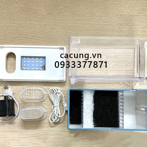 Bể Cá có đèn lọc Mini FISH TANK Để Bàn Làm Việc Đa Chức Năng Hồ Thủy Sinh M9 bằng MICA