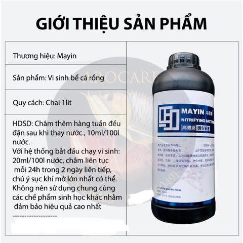Vi Sinh Mayin 900ml chuyên dụng cao cấp cho cá rồng và các loại cá cảnh (Hàng Công ty)