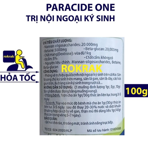 PRACIDE ONE 100g - Phòng và loại bỏ ký sinh trùng nội ngoại cho cá Koi (Hàng Công Ty) Paracide One