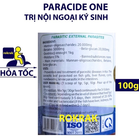 PRACIDE ONE 100g - Phòng và loại bỏ ký sinh trùng nội ngoại cho cá Koi (Hàng Công Ty) Paracide One