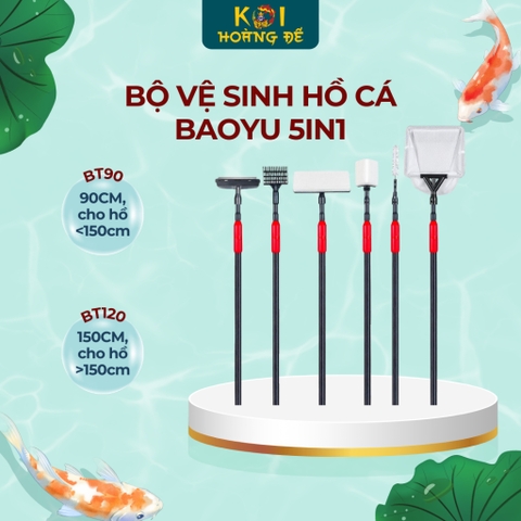 Dụng Cụ Vệ Sinh 5 Trong 1 Baoyu BT-90 BT-120 | Chà Vệ Sinh Đa Năng Bể Cá