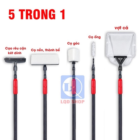 Dụng Cụ Vệ Sinh 5 Trong 1 Baoyu BT-90 BT-120 | Chà Vệ Sinh Đa Năng Bể Cá