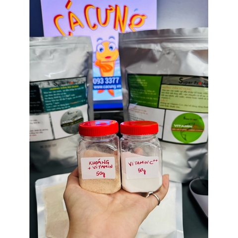 Combo Khoáng & Vitamin Super Protect & Vitamin C++ chuyên dụng cho cá koi (Hàng Công Ty)