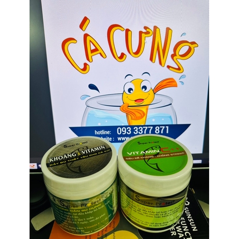 Combo Khoáng & Vitamin Super Protect & Vitamin C++ chuyên dụng cho cá koi (Hàng Công Ty)