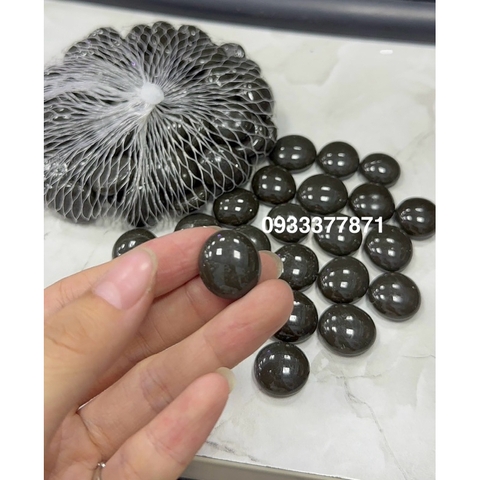 Sỏi Đen Bóng Trang Trí Bể Cá túi 320g (~70 viên)- Sỏi thuỷ tinh màu đen trang trí hồ cá (HÀNG CTY)