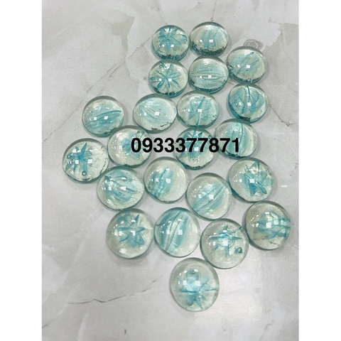 Sỏi thuỷ tinh XANH BIỂN KHÍA TRONG trang trí bể cá 320g (~70v) trang trí chậu cây - HÀNG CÔNG TY