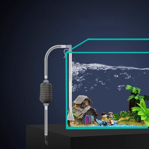 Bơm Tay XÁM 1.9m - Bơm Tay Mini Thay Nước Hồ Cá - Hút Cặn Đáy Bể Cá Cao Cấp (Hàng Công Ty)