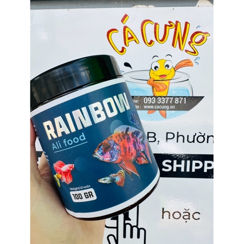 Thức Ăn Rainbow Lên Màu Cho Cá Ali Cichilds và các loại cá cảnh - Hộp New 100g (Hàng Công Ty)