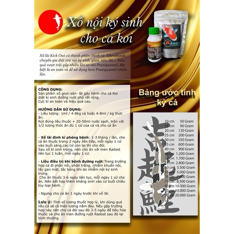 Kick Out Parasites 100ml - Hỗ trợ xử lý sán, giun, nội ký sinh an toàn cho cá Koi cá cảnh (Hàng Cty)