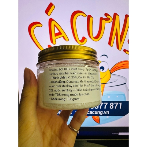 Khoáng GH+ VBM (100g) - Khoáng Bổ Sung Kali, Canxi, Magie Cho Hồ Bucep, Ráy Thủy Sinh (Hàng Công Ty)