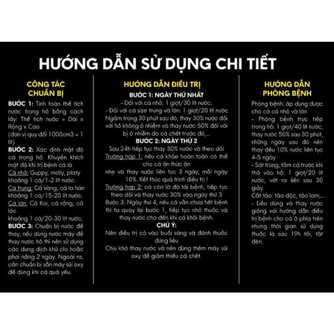 Sweep Hodicare - Chuyên xử lý nấm, bỏ ăn, lờ đờ, xuất huyết, ký sinh trùng cho cá cảnh (Hàng Cty)