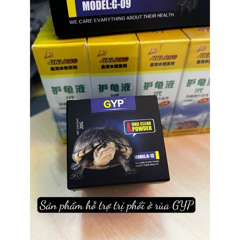 Sản phẩm hỗ trợ tri phổi cho rùa nước GYP G-13 và vấn đề liên quan đến đường hô hấp ở rùa nước (Hàng Cty)