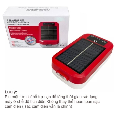 Máy Sủi Oxy Tích Điện 2 vòi Baoyu BY-A3 A5 A6 Dùng Sạc Năng Lượng Mặt Trời - Sủi Oxy Cho Bể Cá (Hàng Cty)