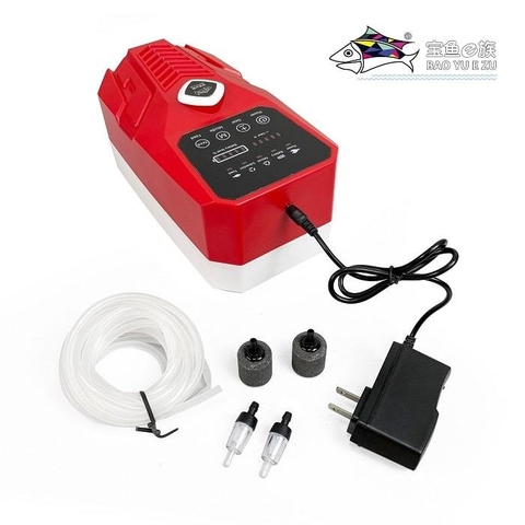 Máy Sủi Oxy Tích Điện 2 vòi Baoyu BY-A3 A5 A6 Dùng Sạc Năng Lượng Mặt Trời - Sủi Oxy Cho Bể Cá (Hàng Cty)