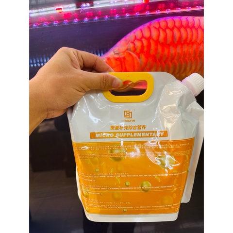 Khoáng Chất và Vitamin C cao cấp Mayin cho cá rồng, cá koi giúp tăng đề kháng Túi 1500ml (Hàng Cty)