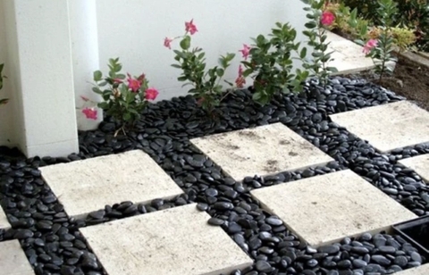 SỎI ĐEN BÓNG VIP - Sỏi trang trí hồ cá, sân vườn, chậu cây, đá nướng xúc xích (HÀNG NHẬP KHẨU)