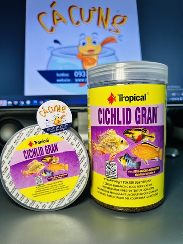 Tropical Cichlid Gran - Thức ăn cao cấp kích màu mạnh cho các dòng cá Cichlid Ali (Hàng Công Ty)
